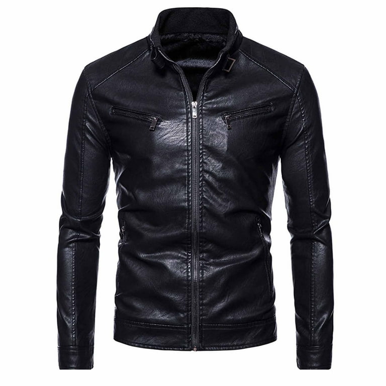 Black leather cheap jacket walmart