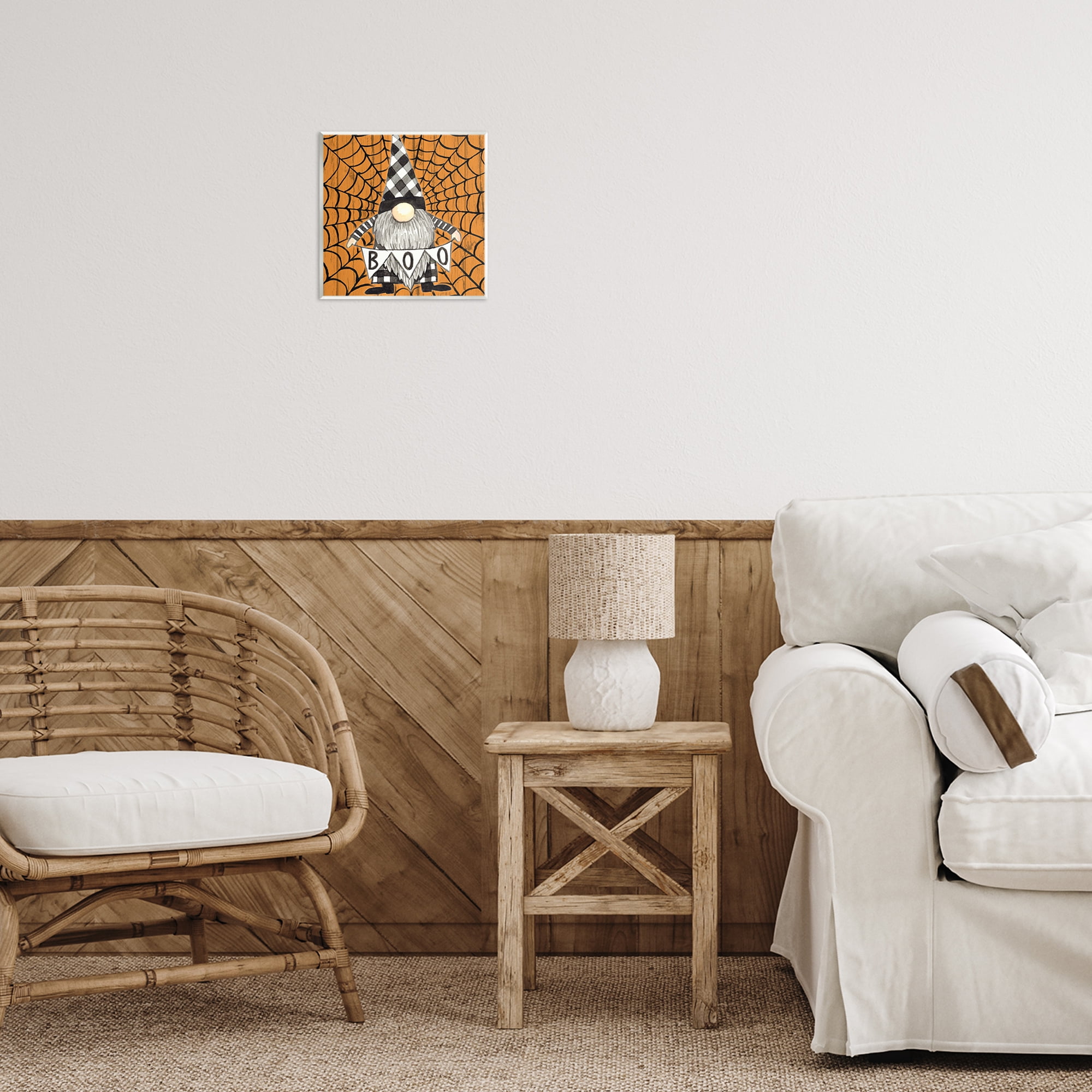 Stupell Industries Rustic Halloween Gnome Holiday Painting Unframed Art Print Wall Art, 12 x 12