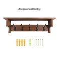 thumbnail image 6 of 26in Wall Mounted Coat Rack with Shelf Rustic Wood Coat Rack with 5 Dual Metal Hooks, 6 of 8