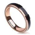 thumbnail image 2 of Wedding Rings For Women. 4mm Rose Gold Tungsten Band with Black Matte Top., 2 of 3