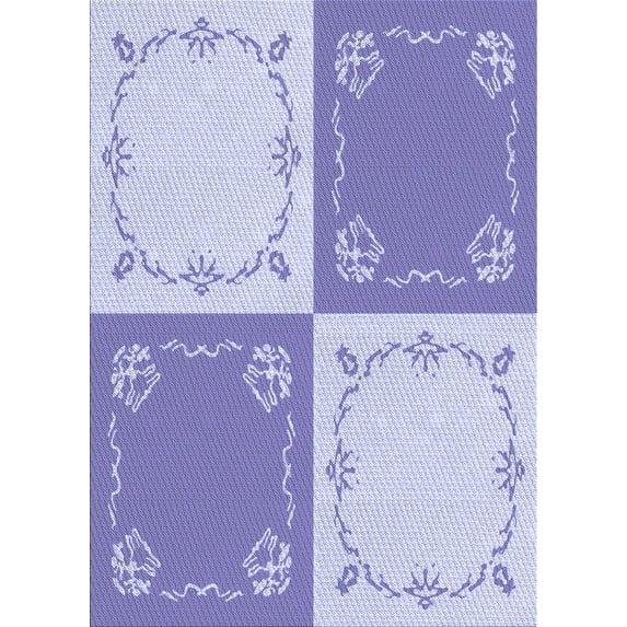 Ahgly Company Indoor Rectangle Patterned Medium Slate Blue Area Rugs, 5' x 8'