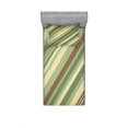 thumbnail image 2 of Ambesonne Vintage Fitted Sheet & Pillow Sham Set, Diagonal Stripes Grungy, Queen, Cream Green Red, 2 of 3
