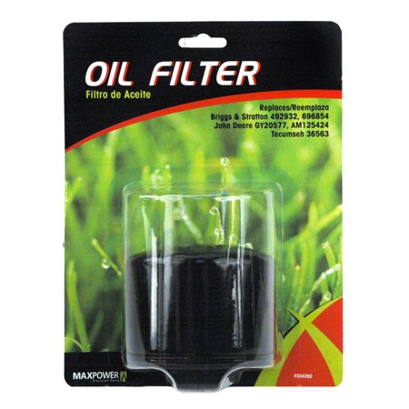 MaxPower 334292 Oil Filter for Briggs & Stratton Engines Replaces OEM #492932, 696854, 5049K and Others