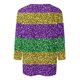 thumbnail image 4 of RKSTN Mardi Gras 3/4 Sleeve T Shirts for Women Top Oversized Crewneck Carnival Mask Print 3/4 Length Sleeve Shirt Womens Casual Round Neck Mask Tuesday Carnival Party Three Quarter Sleeve Tee Shirt, 4 of 5