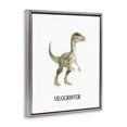 thumbnail image 2 of Stupell Industries Eclectic Meet The Velociraptor Gray Floating Frame Canvas Art, 17 x 21, by Christine Simpson Art, 2 of 7