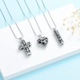 thumbnail image 3 of 3PCS Set - Stainless Steel Cross / Heart / Long Bar Urn Pendants Memory Necklaces for Cremation Ashes Holder Memorial Jewelry, 3 of 5