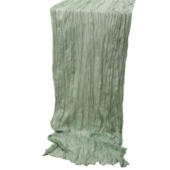 Clearance! Denhf Sage Green Cheese Cloth Table Runner, Boho Rustic Cheese Table Runner, Table Runners for Bridal Baby Shower Decorations, Wedding Table Decorations, Pleated Cloth, Green