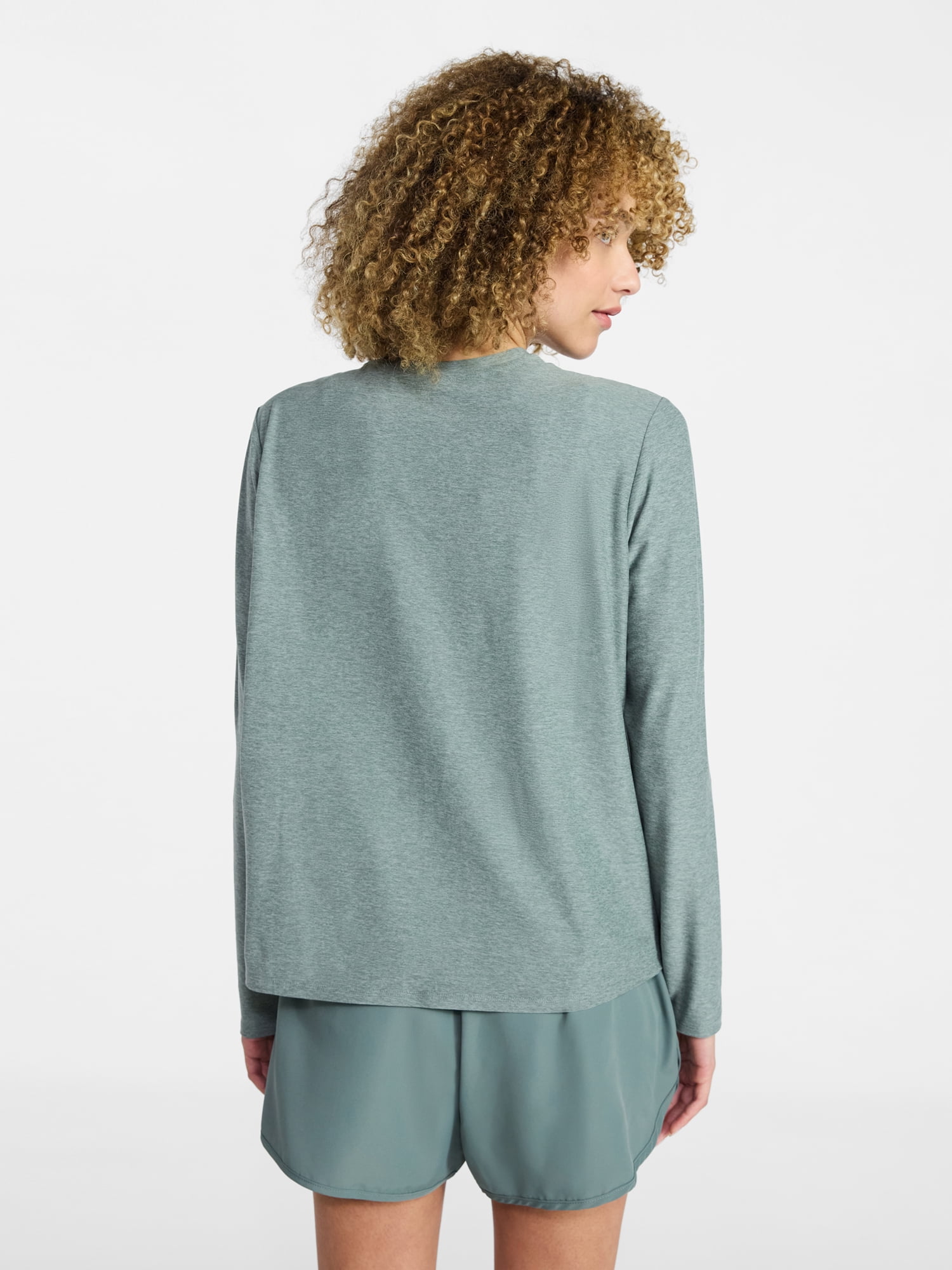 Athletic Works Women's ButterCore Tee with Long Sleeves, Sizes XS-XXXL