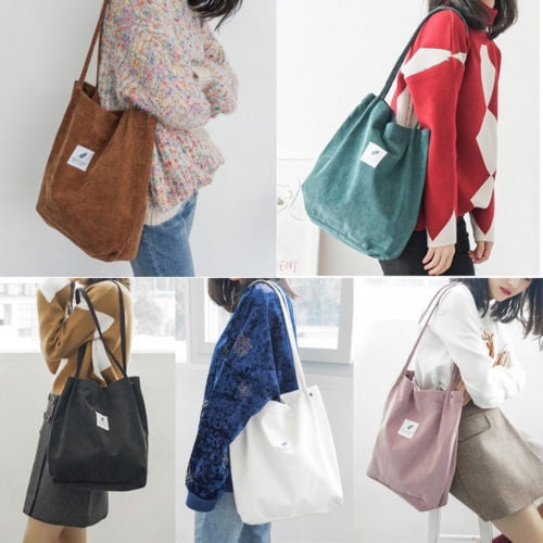 Letter Embroidered Casual Canvas Tote Bags for Girls Large Capacity Women  Eco Shopping Bags Female Shoulder Bag Travel Handbags