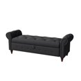 thumbnail image 5 of 63" Storage Ottoman Bench, End of Bed Button Tufted Ottoman Bench, Rolled Armed Ottoman Couch Long Bench for Bedroom, Living Room, End of Bed, Hallway, DARK GRAY, 5 of 7
