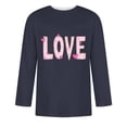 thumbnail image 3 of Jinhomg Love Graphic Tees for Men 2025 Trendy Valentine's Day T-Shirts Big and Tall Comfy 3/4 Sleeve Crew Neck Holiday Tops Couple Gifts Navy XXL, 3 of 5