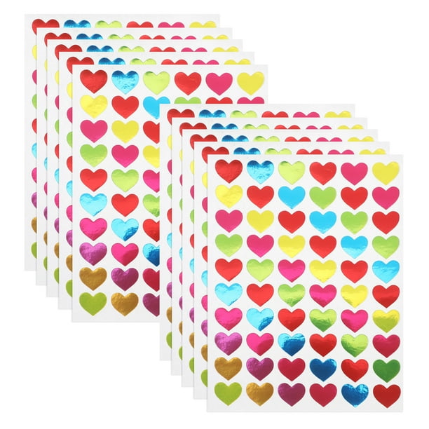 2100 pegatinas de corazón multicolor para San Valentín, etiquetas decorativas para álbumes, pegatinas de amor coloridas para manualidades y álbumes de recortes
