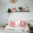 thumbnail image 6 of 4PCS Pink Valentine’s Day Throw Pillow Case Decorations - Valentine Linen Cushion Cover 18 x 18 Inches Heart Love Gift Decor for Sofa Couch, 6 of 6