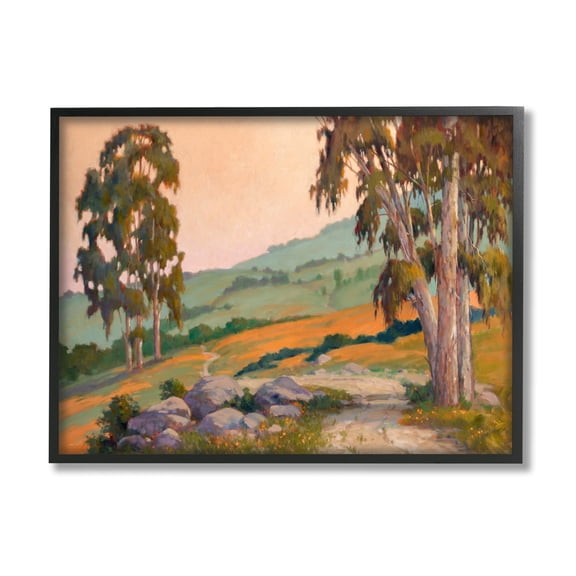 Stupell Bold Landscape Trail Nature Scene Landscape Painting Black Framed Art Print Wall Art
