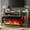 Gray, variant on DreamCurship Fireplace TV Stand for TVs up to 80", Farmhouse TV Stand with Electric Fireplace, Glass Door Entertainment Center with Led Light, Media Console Table for Living Room, Black Brown