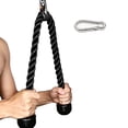 thumbnail image 2 of Tricep Rope 27 & 35 inches 2 Colors Fitness Attachment Cable Machine Pulldown Heavy Duty Coated Nylon Rope with Solid Rubber Ends (36 '' Black), 2 of 4