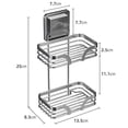 thumbnail image 2 of Soap Bar Holder for Shower Wall, 2 Tier Drill-Free Shampoo Dish, Stainless Steel Self Draining Hanging or Stand Rack A, 2 of 5