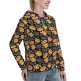 thumbnail image 6 of Honeii Hamburgers Hot Dogs Pattern Womens Oversized Hoodies Long Sleeve Sweatshirts Pullover Fall Outfits with Pocket-X-Large, 6 of 7
