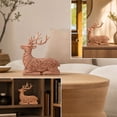 thumbnail image 6 of Rysoverian Wood Carved Style Reindeer Resin Figurine, Vintage Christmas Tabletop Decoration for Mantel Shelf Decor, 6 of 7