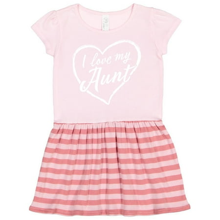 

Inktastic I Love My Aunt in White Chalk Heart Gift Toddler Girl Dress