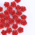 thumbnail image 4 of 50 Pcs Perles Roses en Résine Perles Fleurs Roses Perles Flatback Perles Acryliques pour Fabrication de Bijoux Bracelet 15mm, 4 of 8