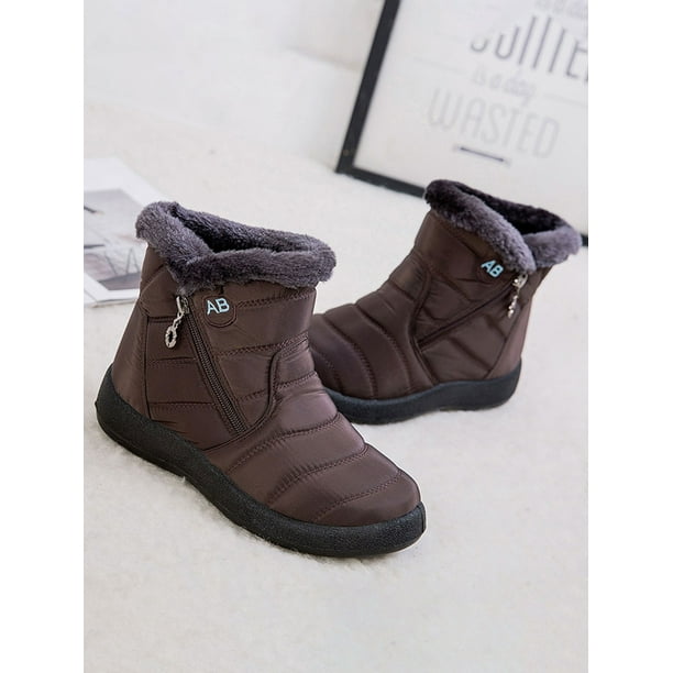 Botas de nieve para mujer Cremalleras laterales Botas de invierno  impermeables Comodidad Mantiene los pies calientes y secos Zapatos de  invierno