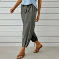 thumbnail image 2 of ZOELNIC Women's High Waist Capri Pants Wide Leg Cropped Pants with Pockets, Comfortable Casual Trousers for Work or Vacation, M, 2 of 4