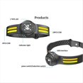 thumbnail image 3 of Sensor de COB Luz Frontal Carga USB Exterior Multifuncional Correr de Noche y Ciclismo Luz Frontal de Silicona para Correr, 3 of 8