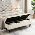 thumbnail image 2 of Beige 59" Bed Bench With Storage - Comfortable And Stylish For Any Room Decor Chic Functional Hallway, Bedroom & Living, 2 of 5