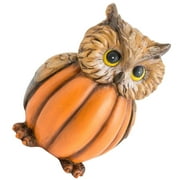 Pumpkin Owl Figurine Living Room Owl Decor Resin Owl Adornment Office Desktop Decor