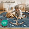 thumbnail image 4 of ODIKA 6'x9' Washable Area Rug Easy Care, Non-Shedding, Cartoon Whimsical Nautical Cephalopod Dusty Muted Pirate Palette for Queen Size Bedroom Under Bed Master Suite, 4 of 7