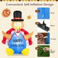 thumbnail image 5 of Costway 6 FT Thanksgiving Inflatable Turkey Harvest Day Decoration for Lawn w/Lights, 5 of 9