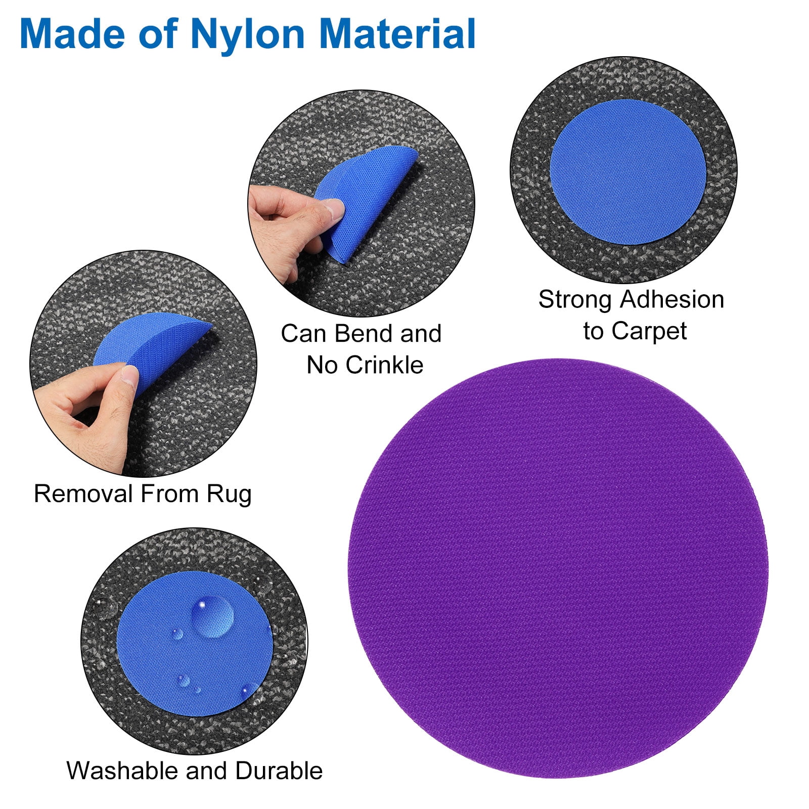 Unique Bargains Carpet Spot Markers for Classroom Carpet Teacher Supplies Purple