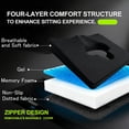 thumbnail image 5 of Gel Wheelchair Seat Cushion,Bed Sore Cushions for Butt,Hemorrhoid Pillow,Sciatica,Coccyx,Pressure Sore and Ulcer Pain Relief Butt Pillow,Cushion for Office Chairs 18" L x 15" W(Black), 5 of 9