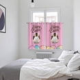 thumbnail image 3 of Pink Easter Kitchen Curtains Window Panels, Easter Bunny Eggs Spring Cartoon Farmhouse Wood Grain Insulated Window Treatment Curtain, Grommet Curtains for Bedroom/Living Room, 2 Piece 52"Wx72"L, 3 of 8