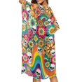 thumbnail image 5 of FKELYI Kimono Coverups for Women Soft Beach Cover Up Groovy Flower Skull Print Half Sleeve Summer Cardigan Bikini Cover Ups Resort Wear Casual Cruise Outfits, 5 of 6