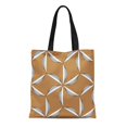 thumbnail image 1 of POGLIP Canvas Tote Bag Abstract Geometric Pattern Wavy Lines Black Floral Flower Graphic Durable Reusable Shopping Shoulder Grocery Bag, 1 of 1