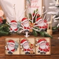 thumbnail image 1 of Clearance! Christmas Decorations Cartoon Colored Wooden Three Grid 9pcs Pendant Santa Pendant Christmas Tree Accessories, 1 of 9