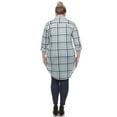 thumbnail image 4 of White Mark Women's Plus Size Windowpane Plaid Tunic Top, 4 of 5
