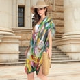 thumbnail image 4 of BZSMCE Women Creatively Blossom Bliss Print Beach Cover-ups Size:S-2XL, 4 of 7