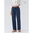 thumbnail image 4 of Gupgi Women Loose Pants Plus Size Trousers S-3XL Solid Color Drawstring High Waist Pants with Pockets, 4 of 9