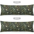 thumbnail image 5 of Green Plant Body Pillow Cover Black Green Botanical Leaf Long Pillow Case with Zipper Decorative Bedding Pillowcase Vintage Floral Throw Pillow Covers Soft Cushion Pillow Case for Bedroom,20"x54", 5 of 5