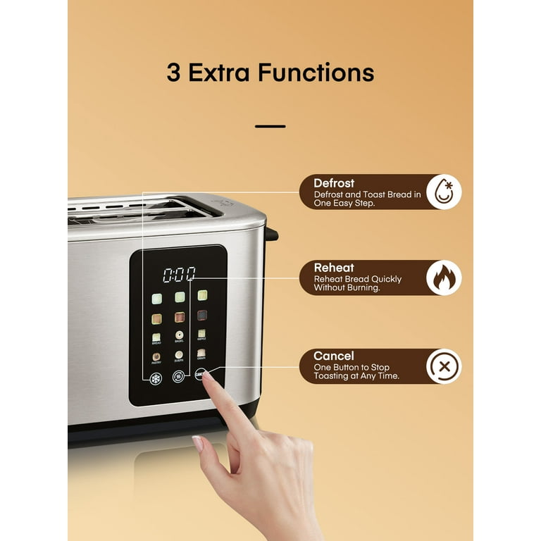 Free Shipping! FOHERE Slice Touchscreen Toaster with Wide Slots