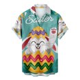 thumbnail image 2 of Camisas hawaianas de feliz Pascua para hombres, camisas con botones y estampado de huevos de conejo, camisas casuales de verano para fiestas en la playa, ropa para mujeres, 2 of 5