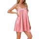 thumbnail image 4 of Noche de inspiración para mujeres, camisón de lencería con encaje, vestido de dormir de satén sedoso, babydoll, cami, pijama corto XL en rosa, 4 of 6