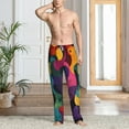 thumbnail image 2 of Gukieu Vibrant Abstract Flow Print Men's Home Trousers, Elastic Drawstring Home Pajamas Clothing Suitable for Adult Men-Medium, 2 of 6