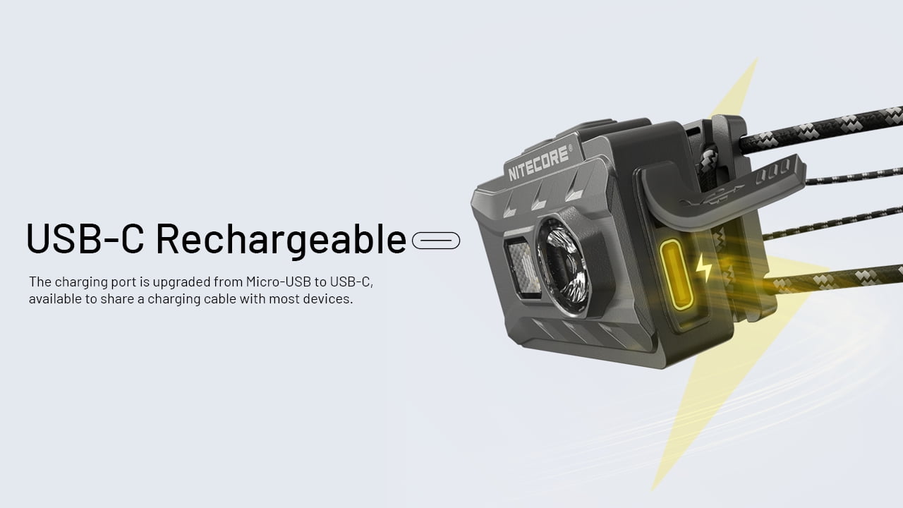 Nitecore NU20 Classic 360 Lumen USB-C Lightweight Outdoor Headlamp, Black
