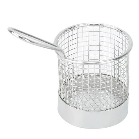 

Tebru Food Container Stainless Steel Round Dessert Fries Chip Basket Fruit Food Container Holder Kitchen Tool Chips Basket