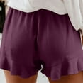 thumbnail image 4 of aidice Womens Plus Size Shorts Elastic Waisted Ruffled Shorts with Pockets Summer Lightweight Cotton Shorts, 4 of 7