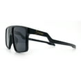 thumbnail image 6 of Kush Manly Futuristic Flat Top Bolt Arm All Black Oversized Racer Sunglasses Shiny Black - Gold Logo, 6 of 7